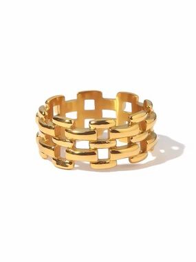 SIZE 8 | 18K Gold Plated Watch Band Ring